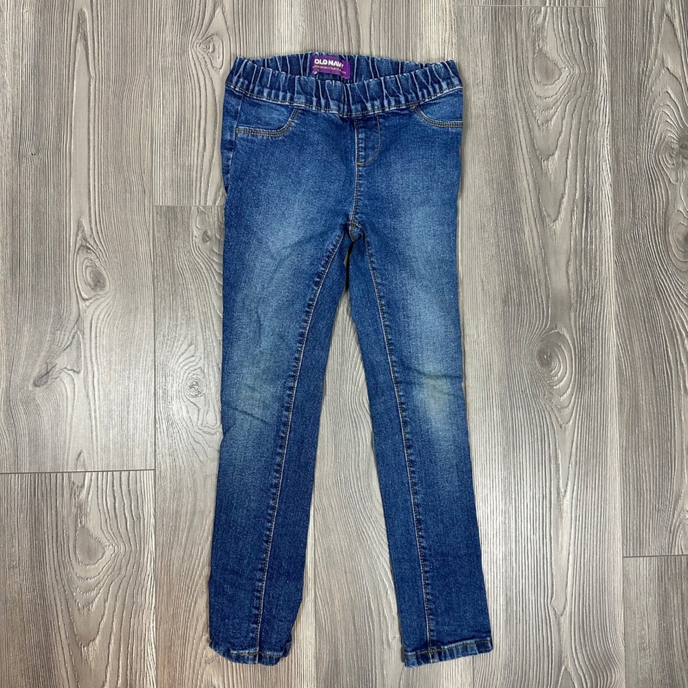 Girl's Old Navy Super Skinny Dark Wash Pull On Jeans - SIZE 7 Casual Minimalist